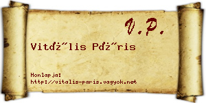 Vitális Páris névjegykártya